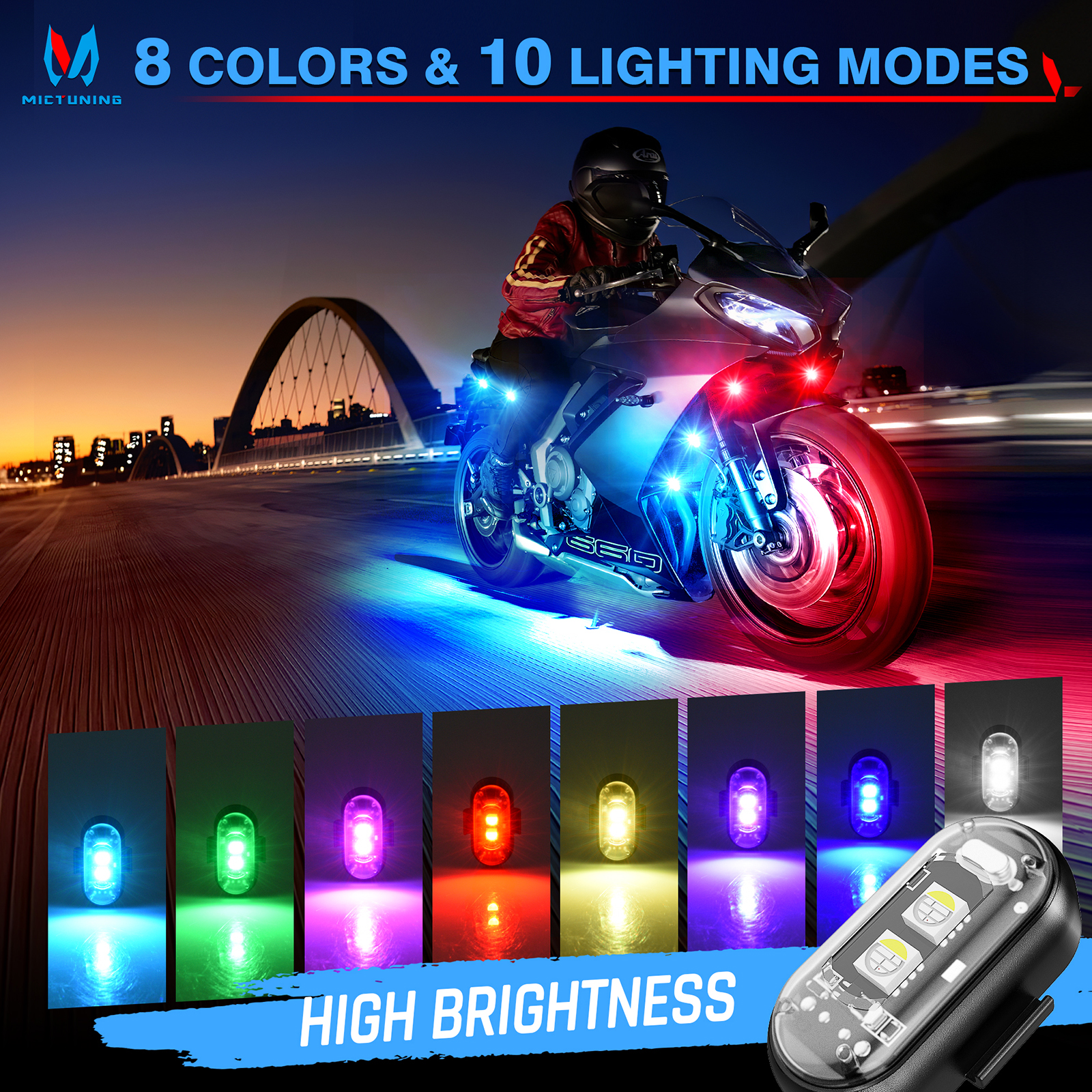 MICTUNING Wireless LED Strobe  – обзор и цена Drone Strobe Light
