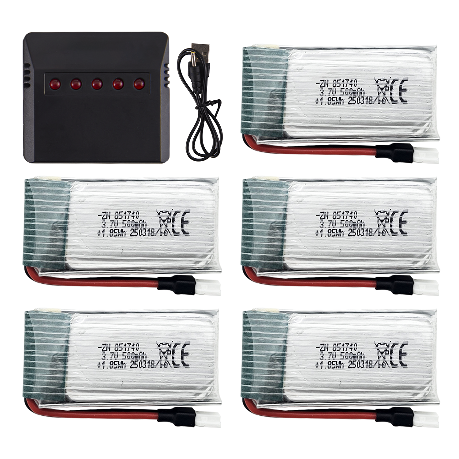 5Pcs 3.7V 500mAh LiPo Batterie – обзор и цена Drone Battery Charger